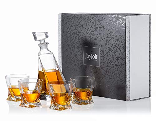 5 Piece Crystal Whiskey Decanter and Glasses Set