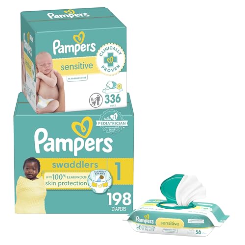 Pampers Swaddlers Size 1 Diapers with Wipes