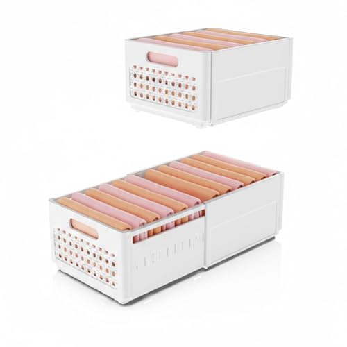 2 Pack Stackable Plastic Closet Storage Drawers