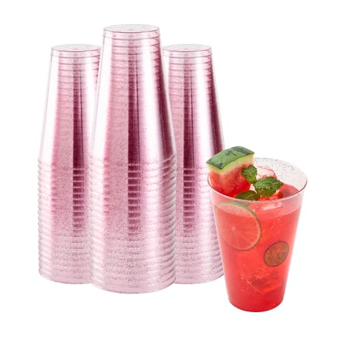 20 Count Restaurantware 14 oz Plastic Glitter Tumblers