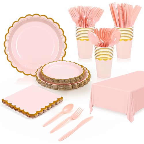 176 Piece Party Plates Cups Napkins Set