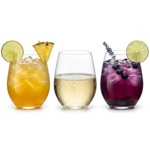 36 Pack Stemless Plastic Wine Glasses 10 oz Disposable