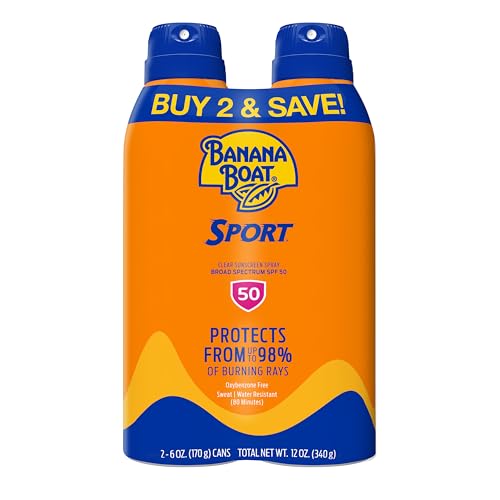 2 Pack Banana Boat Sport SPF 50 Sunscreen Spray