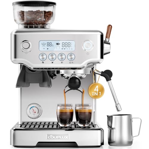 Compact 58mm Espresso Machine with Built-In Grinder