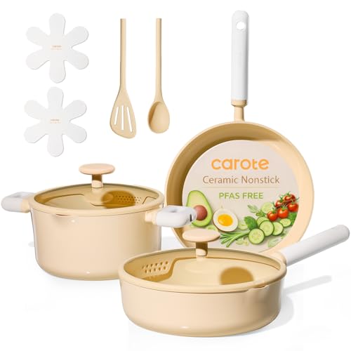 9 Piece CAROTE Nonstick Ceramic Cookware Set