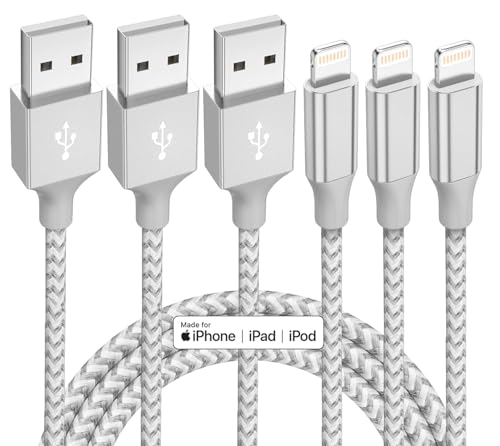3 Pack 10ft MFi Lightning Fast Charging Cables