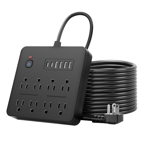 6FT Surge Protector Power Strip with 8 Outlets 6 USB