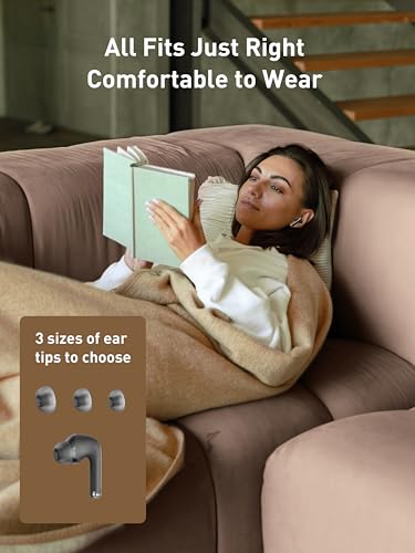 Gsoemon Active Noise Cancelling Wireless Earbuds, Bluetooth 5.3 Headphones, Enhanced Bass, 35dB Noise Cancelling Earphones, Waterproof, Pass-Through Mode, 4 Mic ENC, 3 EQ Quick Charging