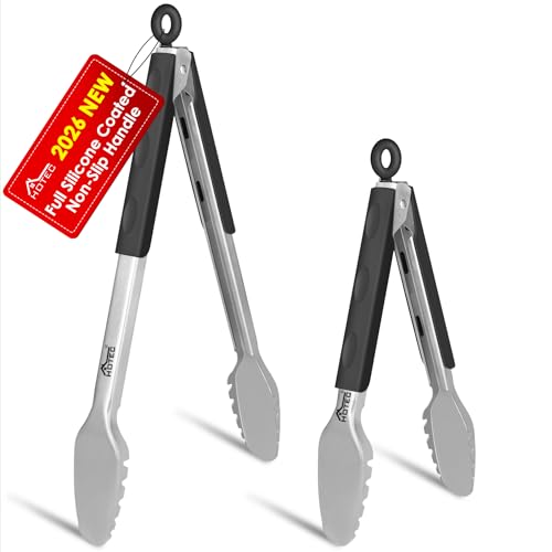 2 Pack Stainless Steel Locking Kitchen Tongs
