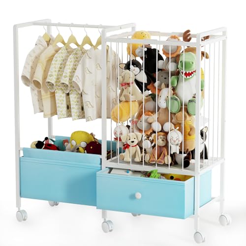 Kids Dress Up Clothing Rack with Toy Storage