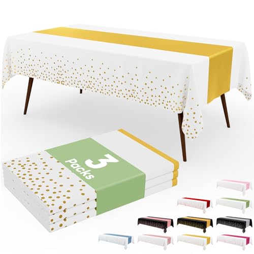 3 Pack Disposable Waterproof Plastic Tablecloths