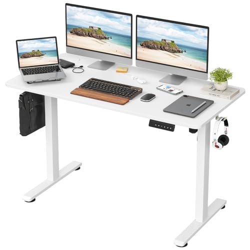 Electric Standing Desk with Memory Preset 48 x 24 Inches Sit Stand up Desk Adjustable Height Desk Home Office Computer Workstation