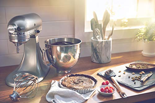KitchenAid KSM150FECU Value Bundle Artisan 5 Quart Stand Mixer, Contour Silver