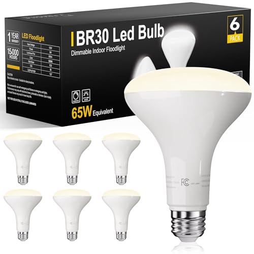 6 Pack BR30 Dimmable LED Flood Light Bulbs