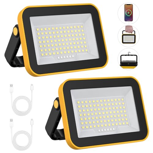 2 Pack Rechargeable LED Work Flood Lights