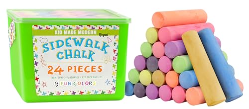 24 Count Washable Non-Toxic Sidewalk Chalk Bucket