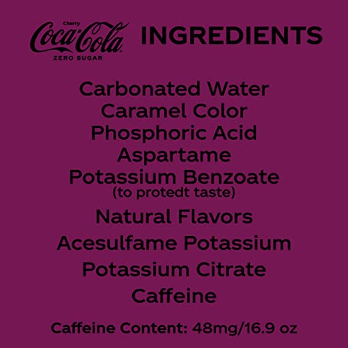 Coca-Cola Zero Sugar Cherry Diet Soda Soft Drink, 16.9 fl oz, 6 Pack