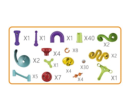Fun Toys X 113 Pcs Marble Run Compact Set, Construction Building Blocks Toys, STEM Learning Toy, Educational Building Block Toy for 4 5 6 Year Old Boys Girls Kids(A-085