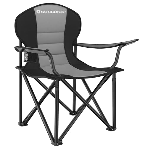 SONGMICS Folding Camping Chair with Cup Holder, Heavy Duty