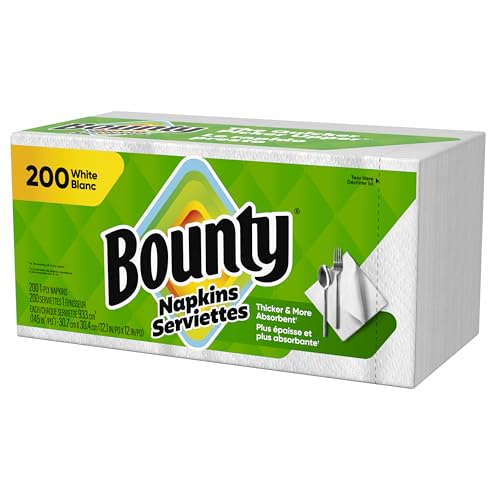 Bounty White Paper Napkins, 200 Count