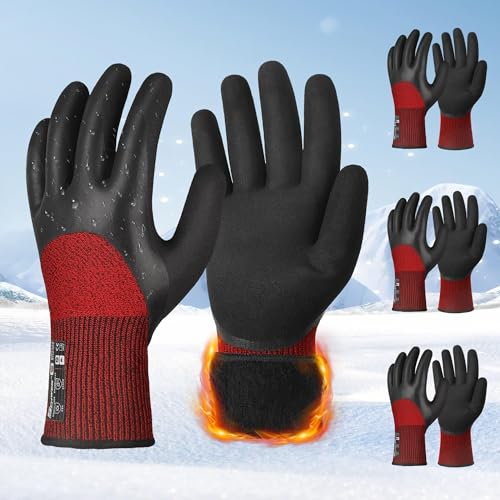3 Pack Thermal Cut Resistant Winter Work Gloves