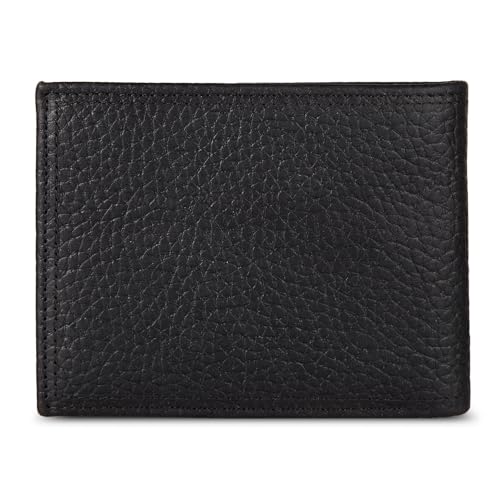 WOLVERINE Men's RFID Blocking Rugged Bifold & Passcase Wallets (Avail in Cotton Canvas Or Leather), Marquette-Black, One Size