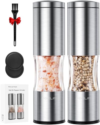 Salt and Pepper Grinder Set Adjustable Manual Mills