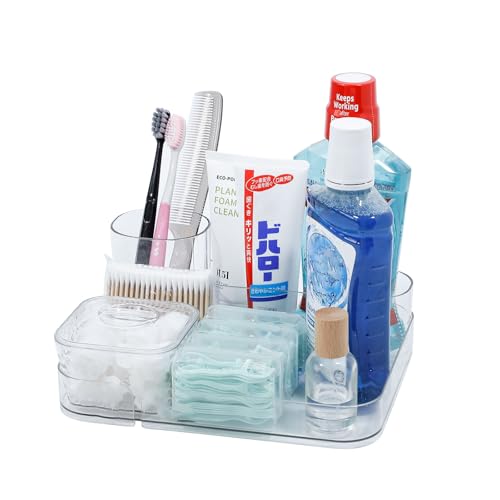 Toothbrush and Toothpaste Bathroom Countertop Organizer Tray