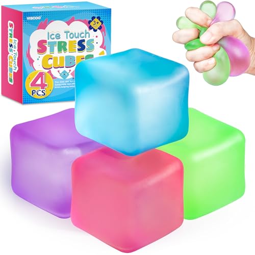 4 Pack Slow Rising Cube Stress Balls