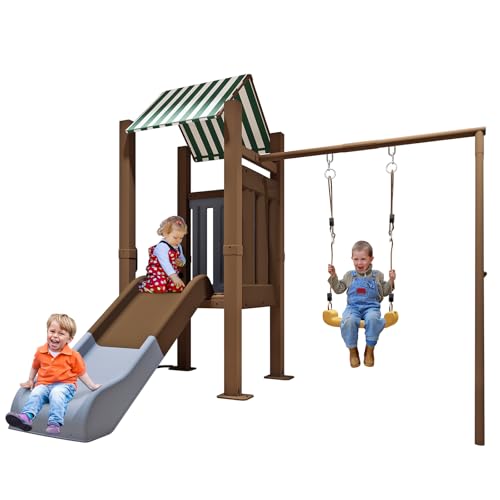 Backyard Slide and Swing Playground Set