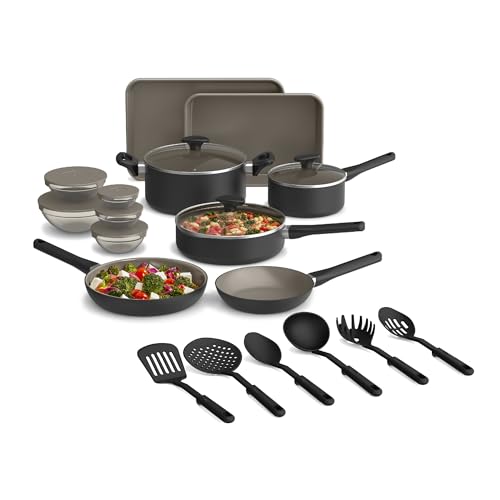 21 Piece BELLA Nonstick Ceramic Kitchen Cookware Set