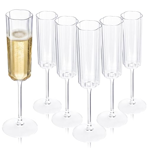 24 Pack Plastic Champagne Flutes 6 Oz Disposable