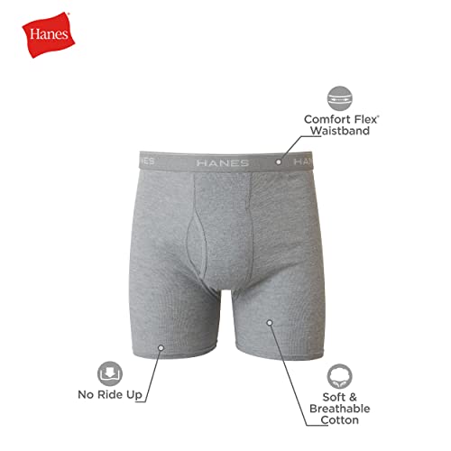 Hanes Men Hanes Boxer Briefs, Cool Dri Moisture-Wicking Underwear, Cotton No-Ride-up for Men, 12 Pack - Black