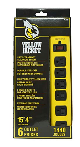 Yellow Jacket 15-Foot Heavy Duty Surge Protector Strip