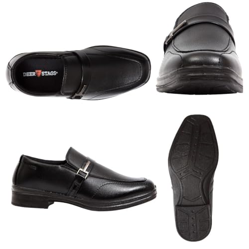 Deer Stags Boy's Black Loafers, Size 11.5