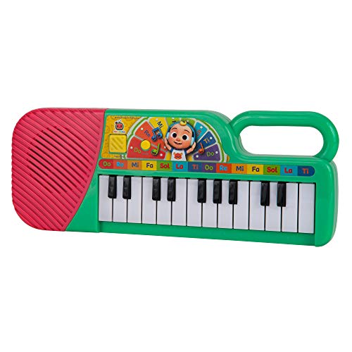 CoComelon First Act Musical Keyboard, 23 Keys; Music and ABC Songs Pre-Recorded, Educational Music Toys, Carry N’ Go Handle