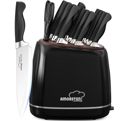 14-Piece Stainless Steel Kitchen Knife Block Set