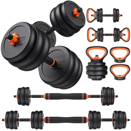 50lb Adjustable Dumbbell Barbell Kettlebell Set