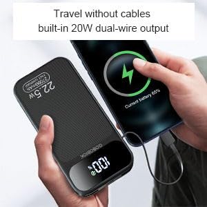 GOBOBIOK 27000mAh Portable Charger with Built-in Cables