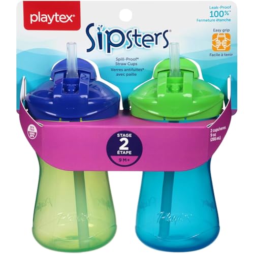 2 Pack Playtex Baby Straw Sippy Cups, 9oz Toddler