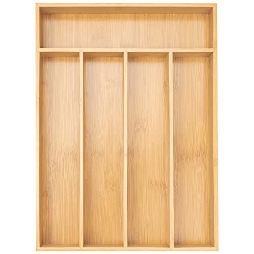 Bamboo Kitchen Drawer Silverware Organizer Tray