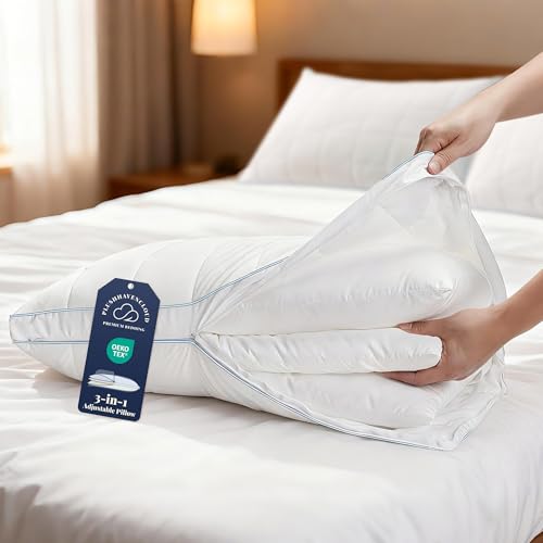 Adjustable 3-in-1 Queen Bed Pillow Set