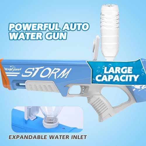 EagleStone Electric Water Gun for Kids Age 8-12, Automatic Squit Gun for Adults 33FT, Modular Battery Powered Auto Water Soaker, Kids Toy, Summer Party Favor Pool Beach Backyard Outdoor Toy Game