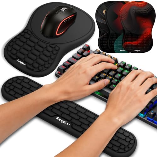Ergonomic Memory Foam Keyboard and Mouse Wrist Rest Set