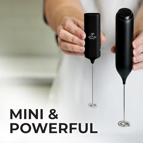 Powerful Handheld Milk Frother Wand - Electric Hand Mixer - Portable Frother Handheld for Coffee - Mini Froth Drink Mixer for Lattes, Cappuccino, Matcha, Hot Chocolate, Creamer - Black