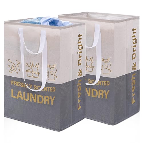 2 Pack Collapsible 92L Laundry Hampers with Handles