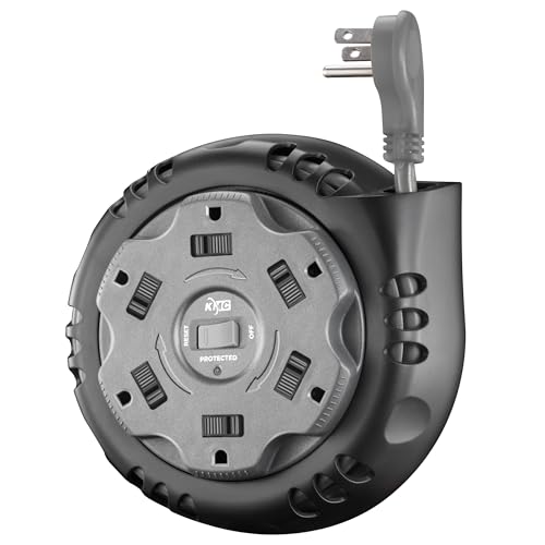 KMC Retractable 6-Outlet Surge Protector Power Strip
