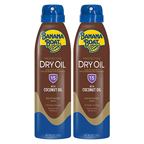 2 Pack Banana Boat Dry Oil Tanning Spray SPF 15