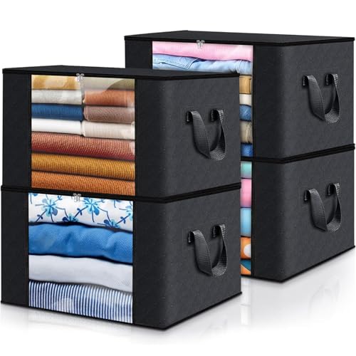 4 Pack Foldable Clothes Storage Bags Organizers