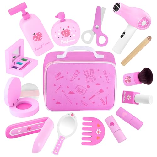 Wooden Makeup Toy Set Pretend Beauty Salon Kit
